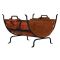 Uniflame Black Wrought Iron Log Holder With Leather Carrier - W-1018