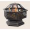 Uniflame Oil Rubbed Bronze Hex Shaped Outdoor Firebowl With Lattice - WAD1377SP