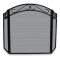 Uniflame 3 Fold Black Wrought Iron Arch Top Decorative Scrolls Screen