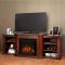 Real Flame Valmont Entertainment Center Electric Fireplace in Dark Mahogany - 7930E-DM