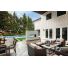 Galaxy 50-inch Outdoor Gas Fireplace by the pool