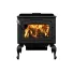 Drolet Escape 1800 Wood Stove On Legs with Black Door full front view